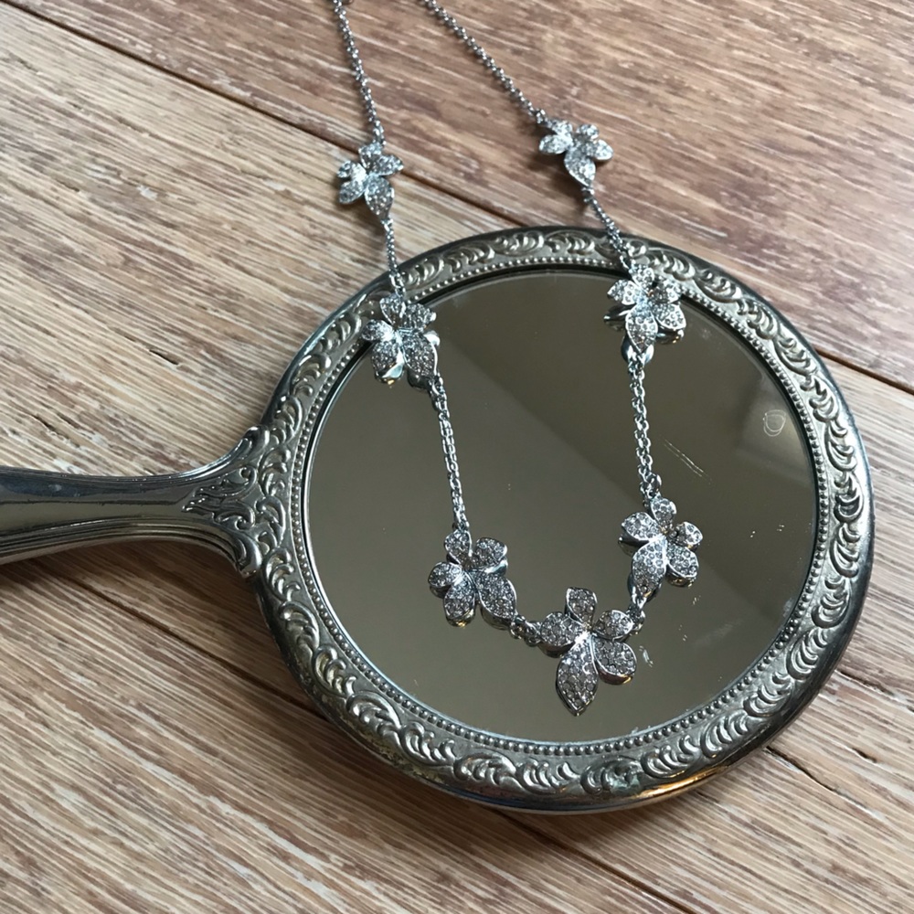 Talbots Silver Tone Floral Petal Necklace